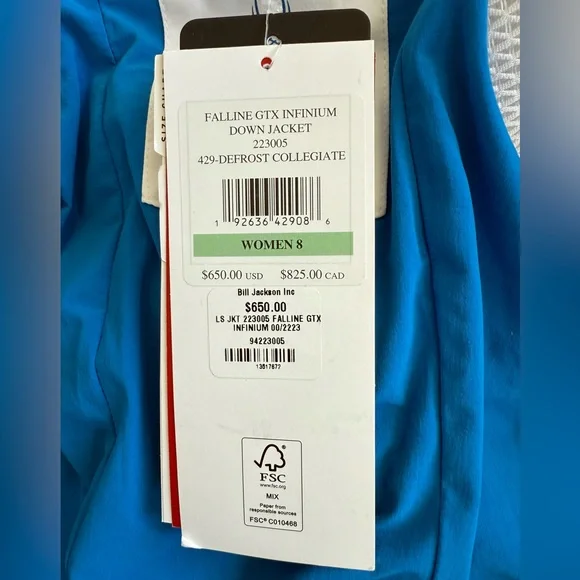 Spyder Women's Falline GTX Infinium Down Jacket - Defrost Collegiate - Picture 7 of 15